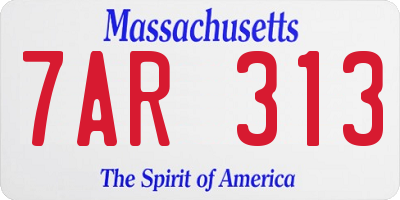 MA license plate 7AR313
