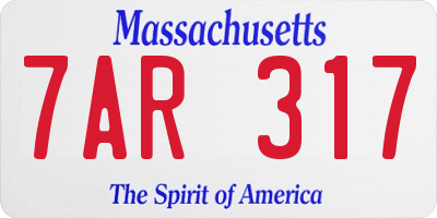MA license plate 7AR317