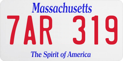 MA license plate 7AR319