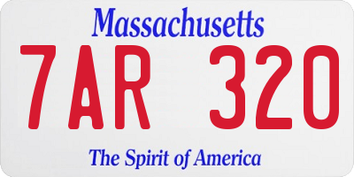 MA license plate 7AR320