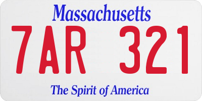 MA license plate 7AR321
