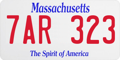 MA license plate 7AR323