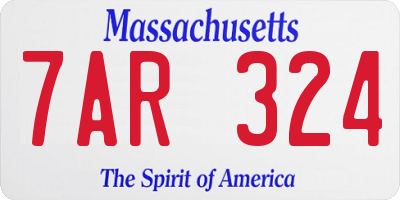 MA license plate 7AR324
