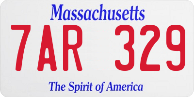 MA license plate 7AR329