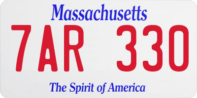 MA license plate 7AR330