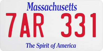 MA license plate 7AR331