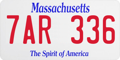 MA license plate 7AR336