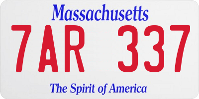 MA license plate 7AR337