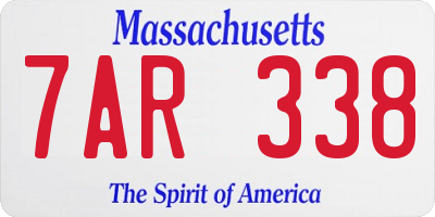 MA license plate 7AR338