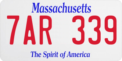 MA license plate 7AR339
