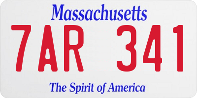 MA license plate 7AR341