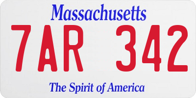 MA license plate 7AR342