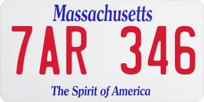 MA license plate 7AR346