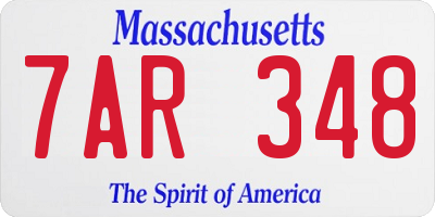 MA license plate 7AR348