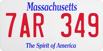 MA license plate 7AR349