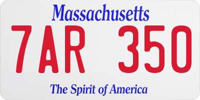 MA license plate 7AR350