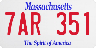 MA license plate 7AR351