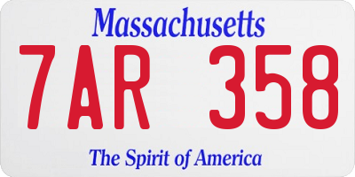 MA license plate 7AR358