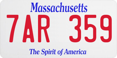 MA license plate 7AR359
