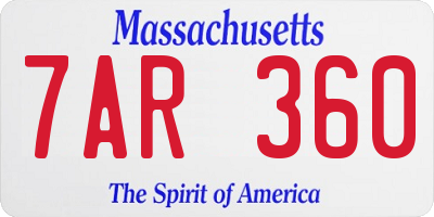 MA license plate 7AR360
