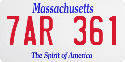 MA license plate 7AR361