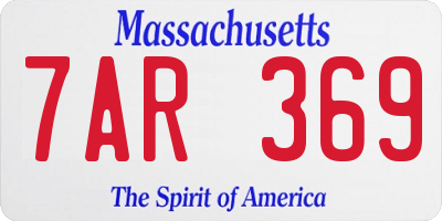 MA license plate 7AR369