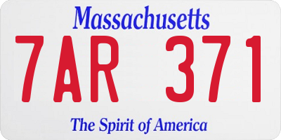 MA license plate 7AR371
