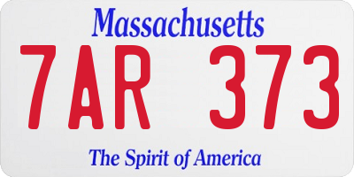 MA license plate 7AR373