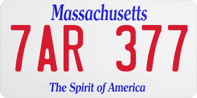 MA license plate 7AR377