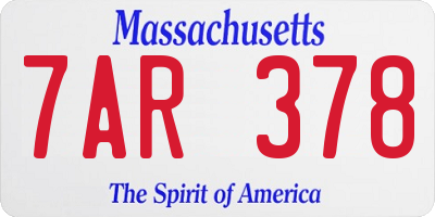MA license plate 7AR378