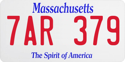 MA license plate 7AR379