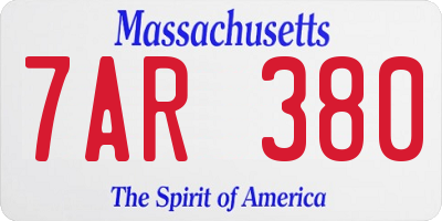 MA license plate 7AR380