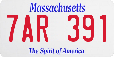 MA license plate 7AR391