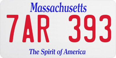 MA license plate 7AR393