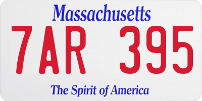 MA license plate 7AR395