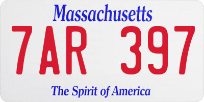 MA license plate 7AR397