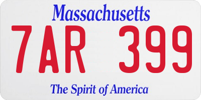 MA license plate 7AR399