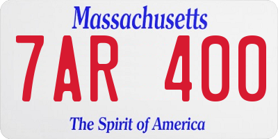 MA license plate 7AR400