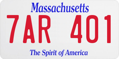 MA license plate 7AR401