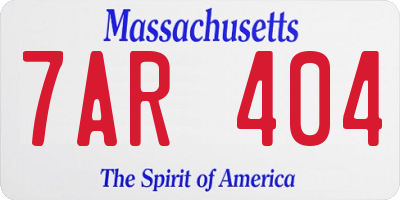 MA license plate 7AR404