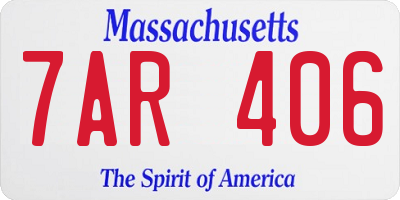 MA license plate 7AR406
