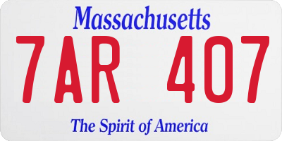 MA license plate 7AR407