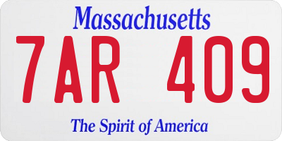 MA license plate 7AR409