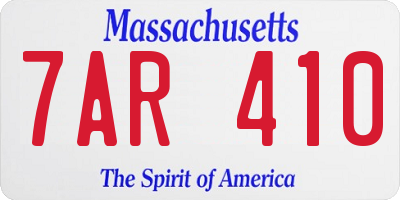 MA license plate 7AR410