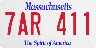 MA license plate 7AR411