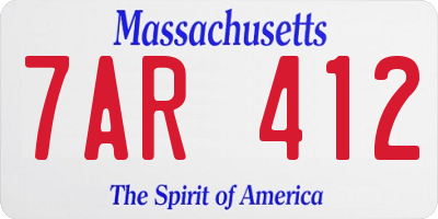 MA license plate 7AR412