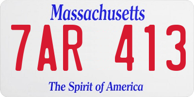 MA license plate 7AR413