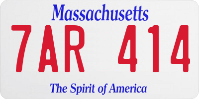 MA license plate 7AR414