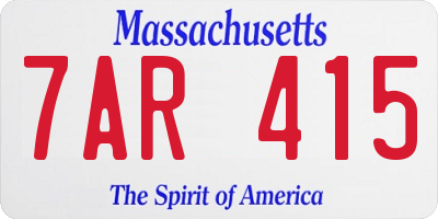 MA license plate 7AR415