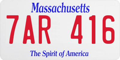 MA license plate 7AR416